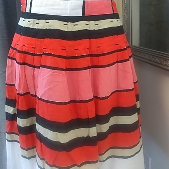 We Vera fully lined cotton striped skirt with side - Picture 4 of 8